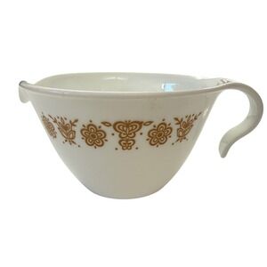 Vintage Corelle Butterfly Gold Creamer Milk Pitcher Corning USA Pyrex Glass